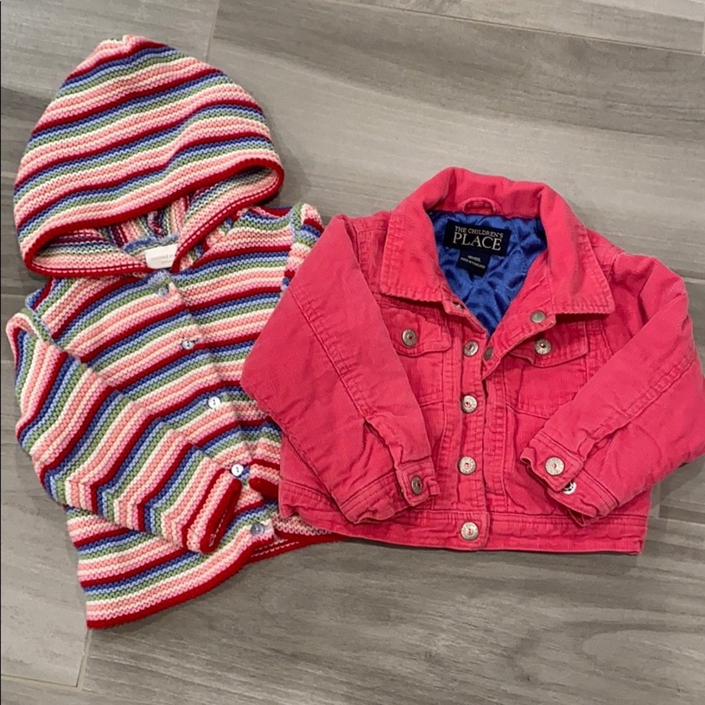 Corduroy Jacket & Striped Hooded Cardigan - 18M
